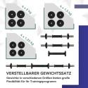 2-ühes kangi- ja hantlikomplekt, 20 kg, must ja roheline