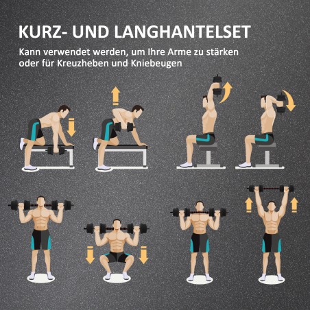 Reguleeritav 2-ühes hantli- ja kangikomplekt, 20 kg, must