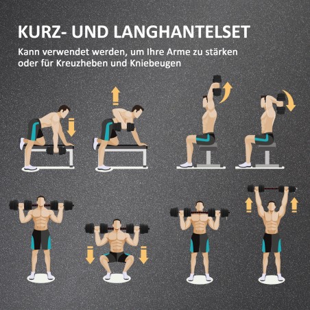 Reguleeritav 2-ühes hantli- ja kangikomplekt, 30 kg, must