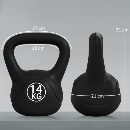 14 kg liivaga täidetud sangpomm algajatele, must