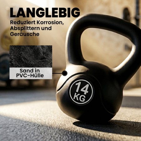 14 kg liivaga täidetud sangpomm algajatele, must