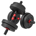 Reguleeritav 2-ühes hantli- ja kangikomplekt, 15 kg, must