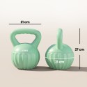 6 kg liivaga täidetud kettlebell algajatele, 21 × 21 × 27 cm, roheline