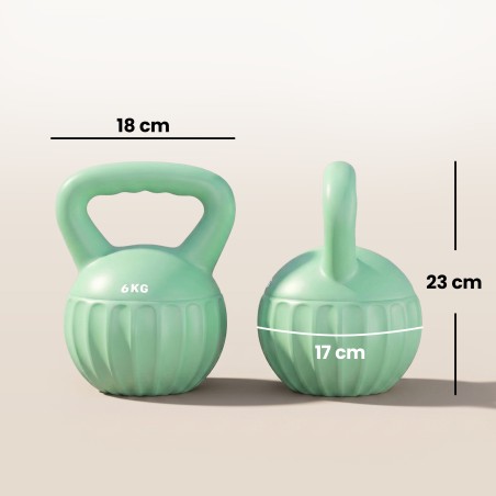 6 kg roheline liivaga täidetud sangpomm, 17 × 17 × 23 cm
