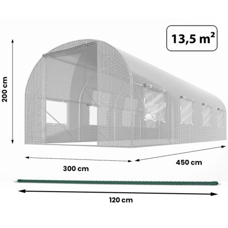 Aiatunnel 3 x 4,5 m (13,5 m2) valge | FreshDesign.ee