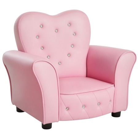 Laste tugitool massiivpuidust jalgadega, 59 × 41,5 × 49 cm, roosa