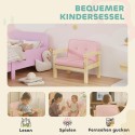 Laste tugitool velvetse välimuse ja puidust jalgadega, roosa