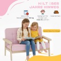 Polsterdatud laste tugitool puitraami ja sametise kattega, 3–15 aastat, roosa