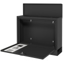 Lukustatav metallist postkast, 36,5 × 11,5 × 29 cm, must