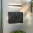Lukustatav metallist postkast, 36,5 × 11,5 × 29 cm, must