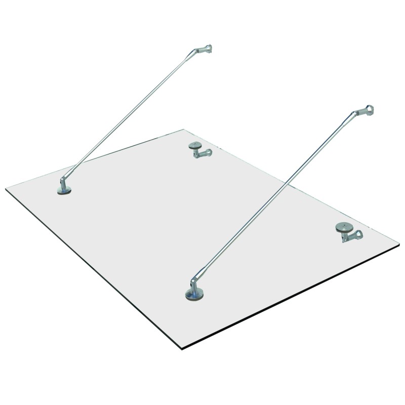 Karastatud klaasist uksevarikatus roostevabast terasest 150 × 90 cm