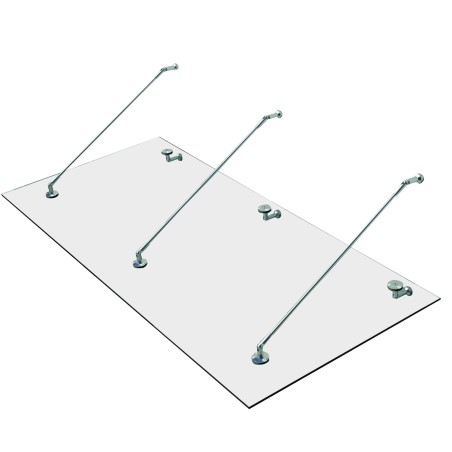 Karastatud klaasist ja roostevabast terasest uksevarikatus, 200 × 90 cm