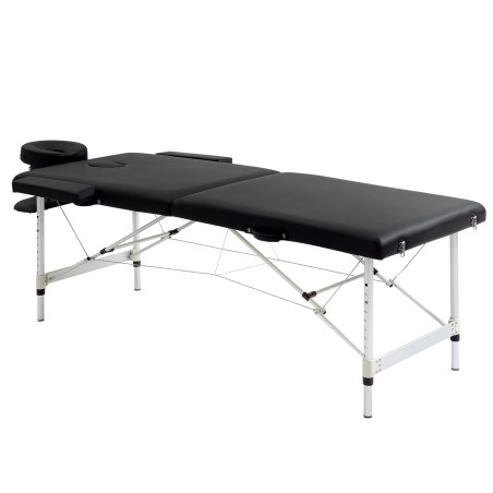 Kokkupandav reguleeritava kõrgusega massaažilaud, 90 cm, kuni 225 kg, must