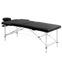 Kokkupandav reguleeritava kõrgusega massaažilaud, 90 cm, kuni 225 kg, must