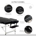 Kokkupandav reguleeritava kõrgusega massaažilaud, 90 cm, kuni 225 kg, must