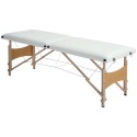 Kokkupandav 2-osaline reguleeritava kõrgusega massaažilaud, 60 cm, kreemvalge