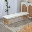 Kokkupandav 2-osaline reguleeritava kõrgusega massaažilaud, 60 cm, kreemvalge
