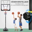 Ratastega korvpallikorv reguleeritava kõrgusega 156–210 cm