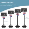 Reguleeritava kõrgusega mobiilne korvpallikorv, 1,82–2,13 m, must