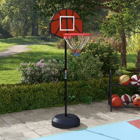 Reguleeritava kõrgusega korvpallikorv magnetnoolemänguga, must, 98–148 cm