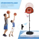 Reguleeritava kõrgusega korvpallikorv magnetnoolemänguga, must, 98–148 cm