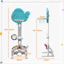 Laste 5-ühes korvpallikomplekt, reguleeritav kõrgus 134–152 cm, pumba ja lisadega