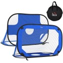 2-osaline kokkupandav sinine pop-up-jalgpalliväravate komplekt, 123 × 80 × 80 cm