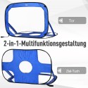 2-osaline kokkupandav sinine pop-up-jalgpalliväravate komplekt, 123 × 80 × 80 cm