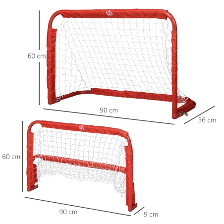 Jalgpalliväravate komplekt, 2 kokkupandavat miniväravat, punane