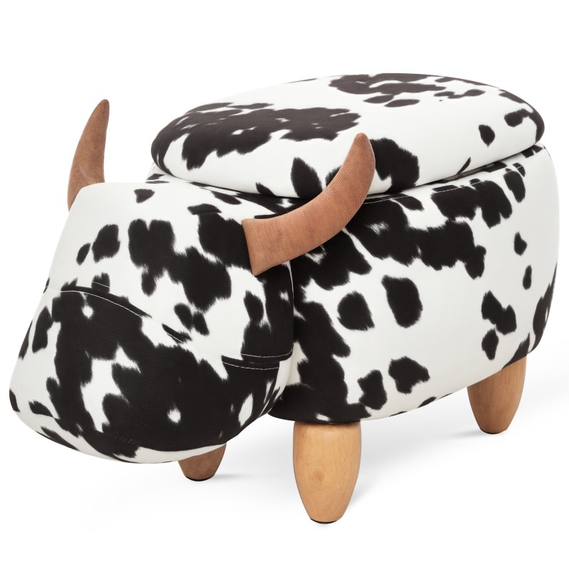 Loomakujuline hoiuruumiga tumbapink, must-valge, 62 × 35 × 36 cm