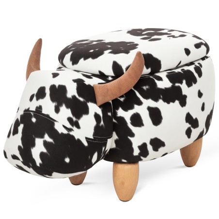 Loomakujuline hoiuruumiga tumbapink, must-valge, 62 × 35 × 36 cm