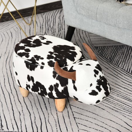 Loomakujuline hoiuruumiga tumbapink, must-valge, 62 × 35 × 36 cm