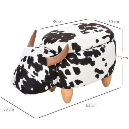 Loomakujuline hoiuruumiga tumbapink, must-valge, 62 × 35 × 36 cm