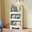Laste raamaturiiul 3 riiuliga, puit, 55 × 15 × 110 cm, naturaalne puit