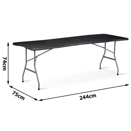 Kokkupandav toitlustus aia laud 244 cm must | FreshDesign.ee