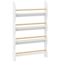 Montessori laste seinariiul 4 riiuliga ja ümberminekukaitsega, 60 × 10 × 98 cm, valge