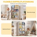 Montessori laste seinariiul 4 riiuliga ja ümberminekukaitsega, 60 × 10 × 98 cm, valge