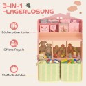 Roosa laste raamaturiiul 2 riidest sahtliga, 3–8-aastastele, 62,5 × 30 × 91,5 cm