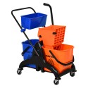 Rullikutega puhastusämber, 26 l, plast ja metall, oranž
