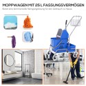 Puhastuskäru mopikasti ja nelja rattaga, 25 l, sinine