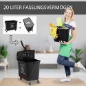 20-liitrine ratastel mopikopp koos pressi ja käepidemega, must