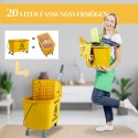 Koristuskäru 20 l pressi, pühkimiskomplekti, mopi ja ratastega