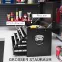 Lukustatav terasest tööriistakast 3 sahtliga, 60 × 26 × 34 cm, must