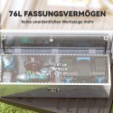 Alumiiniumist hoiukast külgkäepidemete, luku ja võtmetega, 99 × 33 × 25,5 cm