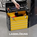 Tühi terasest tööriistakast 4 sahtliga, kollane, 49,7 × 25,3 × 40,7 cm