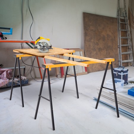 2-osaline metallist tööpukkide komplekt, kandevõime kuni 250 kg, kollane