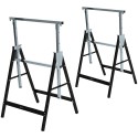 Reguleeritava kõrgusega kokkupandav metallist tööpukk, must, 68 × 56 × 80–130 cm, 200 kg