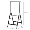 Reguleeritava kõrgusega kokkupandav metallist tööpukk, must, 68 × 56 × 80–130 cm, 200 kg