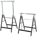 Reguleeritava kõrgusega kokkupandav metallist tööpukk, must, 68 × 56 × 80–130 cm, 200 kg