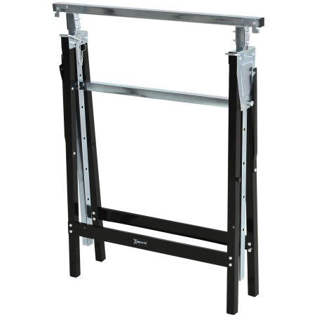 Reguleeritava kõrgusega kokkupandav metallist tööpukk, must, 68 × 56 × 80–130 cm, 200 kg